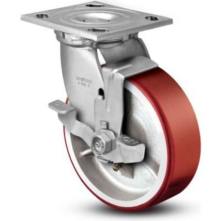 COLSON Colson® 4 Series Swivel Plate Caster 4.05109.949.7 BRK7 Polyurethane With Brake 5" Dia. 1000 Lb 4.05109.949.7 BRK7